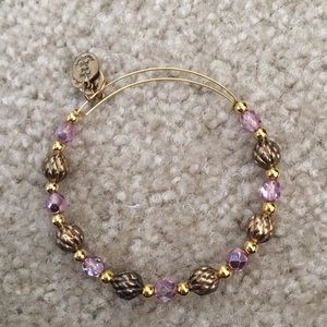 Alex & Ani Purple/Gold Beaded Bracelet